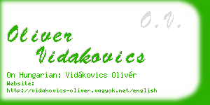 oliver vidakovics business card