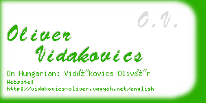 oliver vidakovics business card